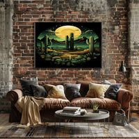 Desert Moonlit Landscape Poster