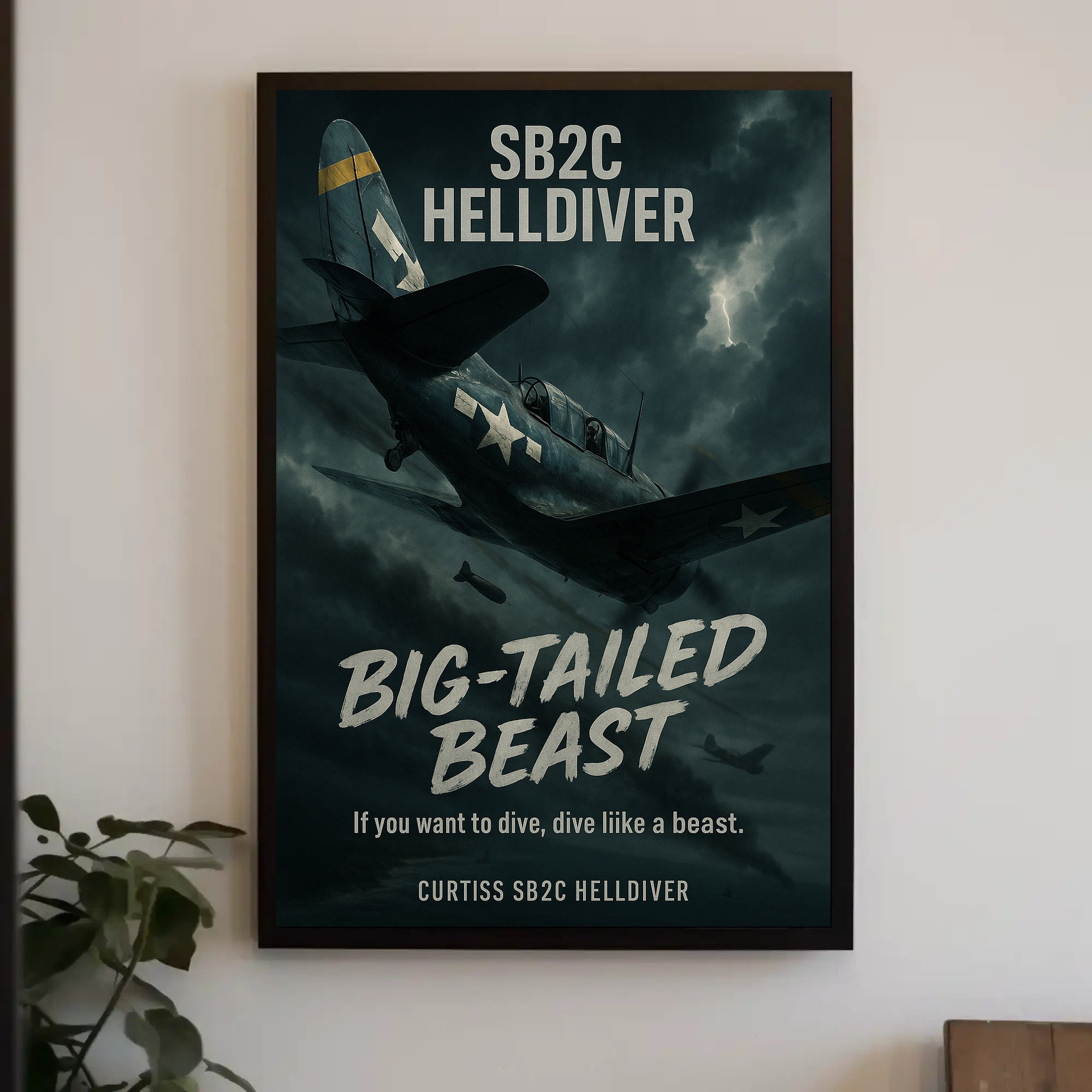 Curtiss SB2C Helldiver WWII Dive Bomber Poster