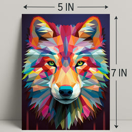 Geometric Wolf Art Poster PosterGoat