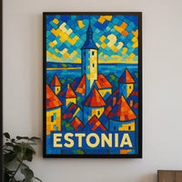 Estonia Mosaic Art Poster