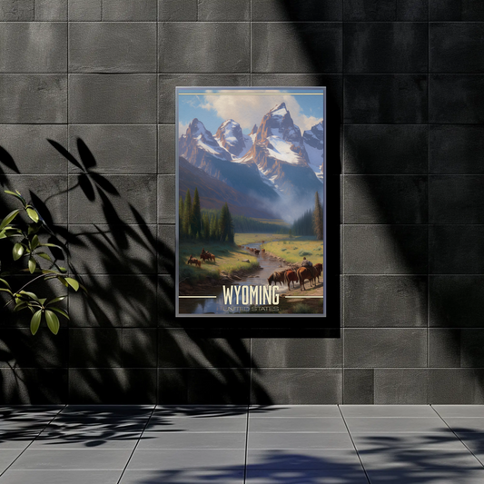 Wyoming United States Vintage Poster