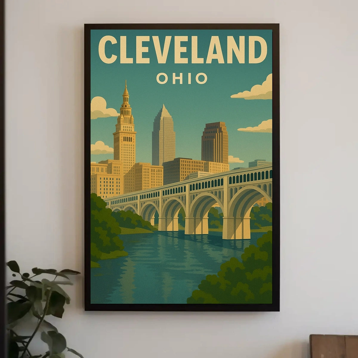 Cleveland, Ohio Cityscape Poster