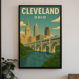Cleveland, Ohio Cityscape Poster
