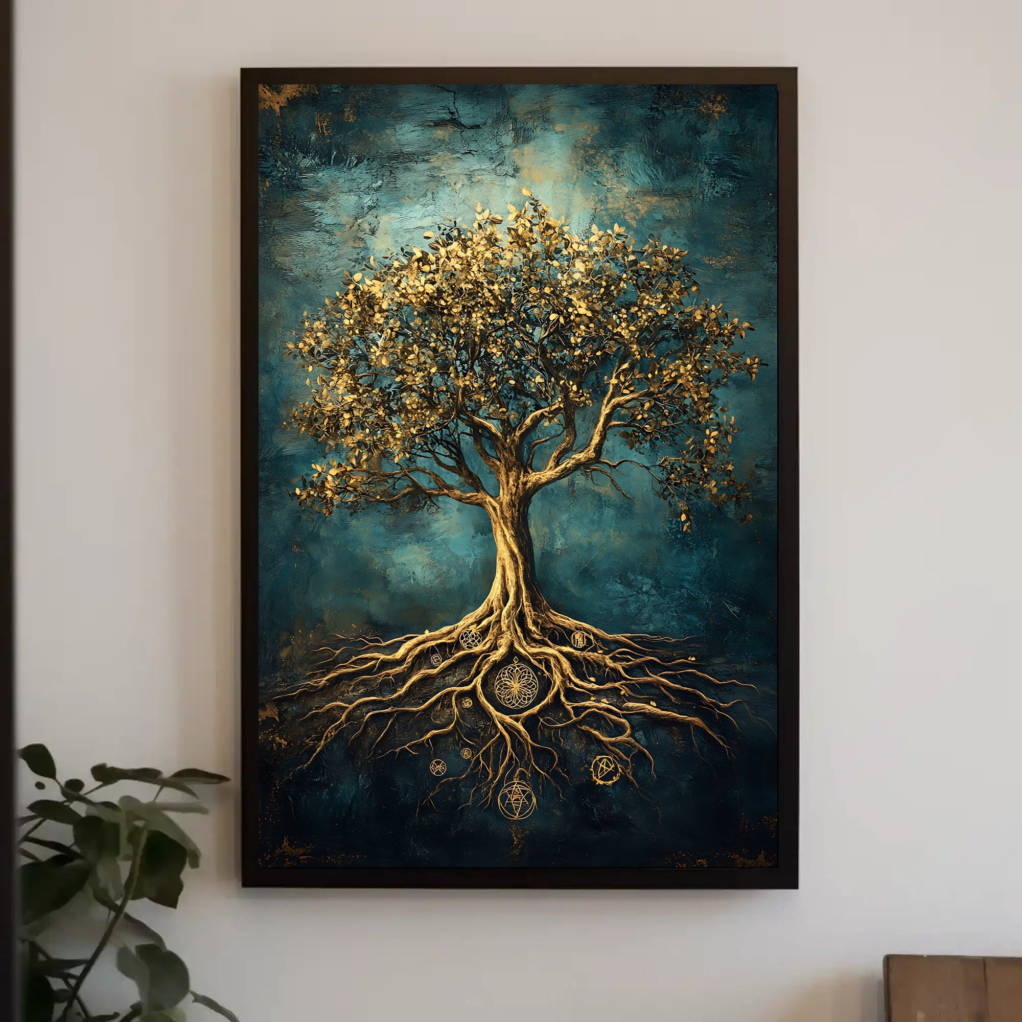 Golden Tree of Life Fantasy or Mythology Poster
