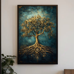 Golden Tree of Life Fantasy or Mythology Poster