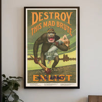 Menacing Gorilla WWI Military Recruitment Poster