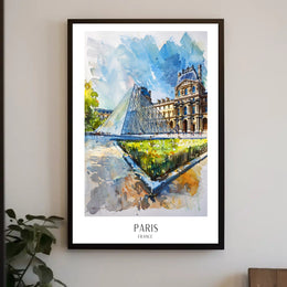 Louvre Pyramid Paris Travel Poster PosterGoat
