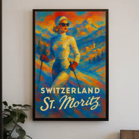 St. Moritz Skiing Adventure Poster