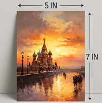 Sunset Over St. BasilS Cathedral Poster