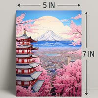 Cherry Blossoms And Pagoda Poster
