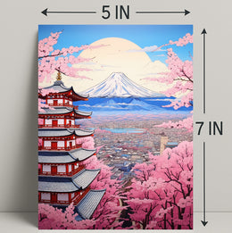 Cherry Blossoms And Pagoda Poster