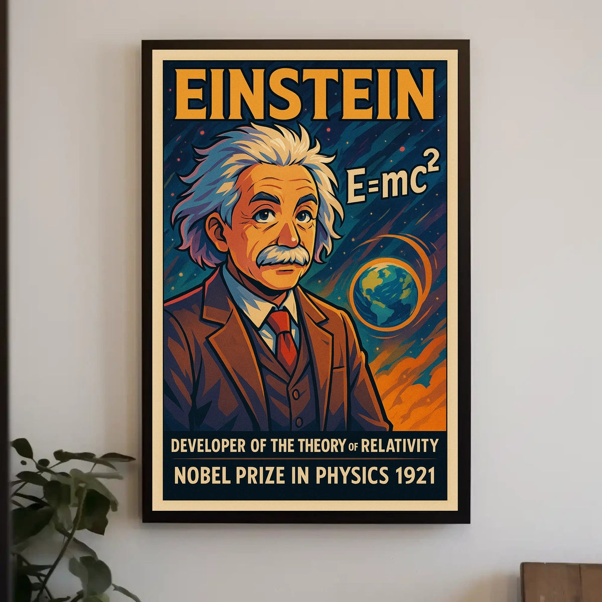 Albert Einstein Relativity Vintage Science Inspiring Intellectual Home Wall Art Poster