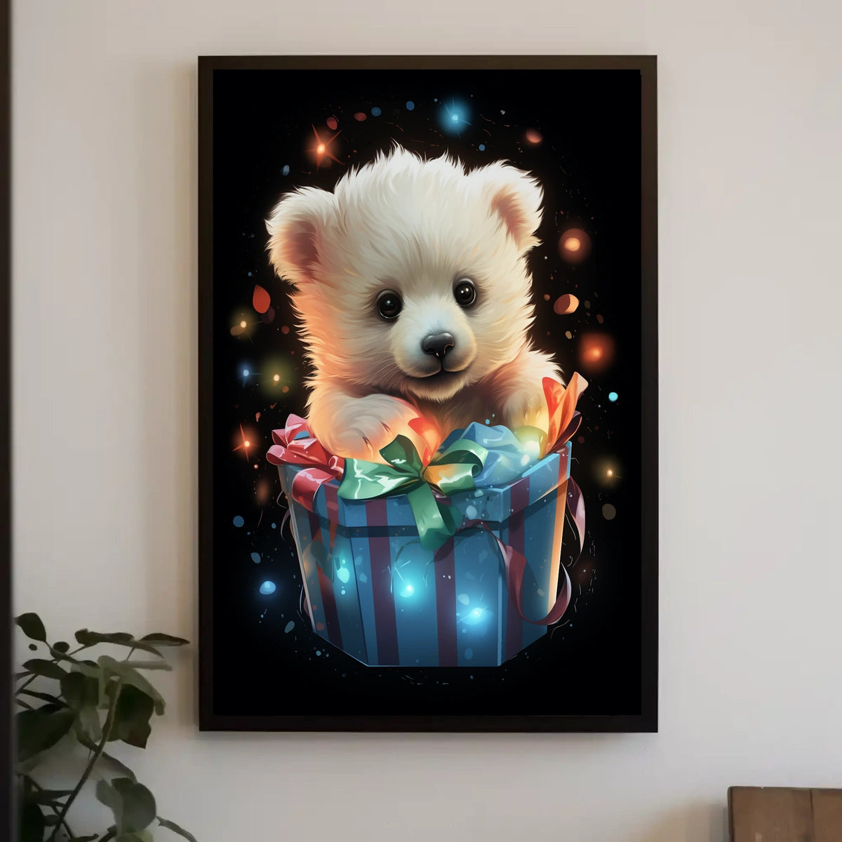 Adorable Surprise Gift Box Bear Poster