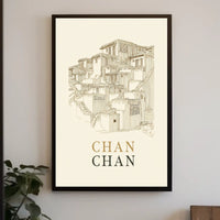 Chan Chan Architectural Illustration Poster