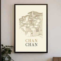 Chan Chan Architectural Illustration Poster