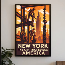 New York The City That Builds America Poster PosterGoat