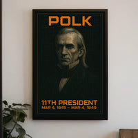 James K. Polk 11th President of the United States Techno Schematic Poster
