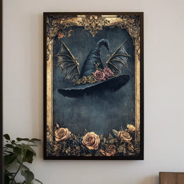 Magical Witch's Hat with Roses Artistic Poster