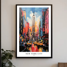 New York City Skyline Vibrant Urban Cityscape Poster PosterGoat