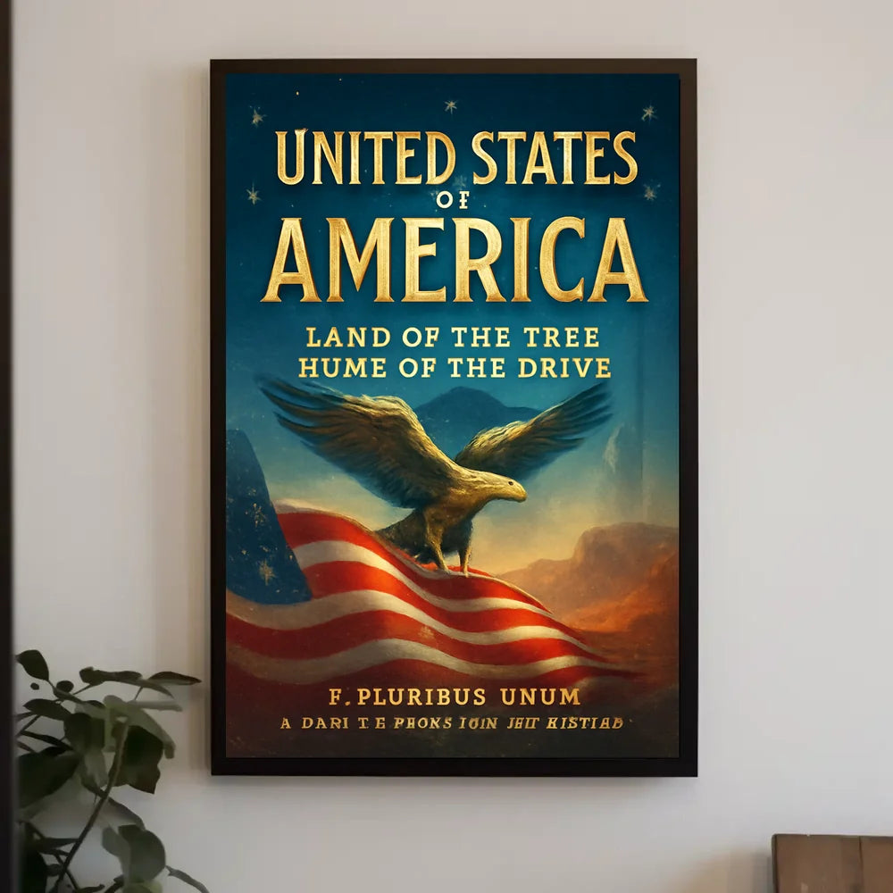Patriotic Bald Eagle Americana Poster - Cultural or Heritage Poster PosterGoat