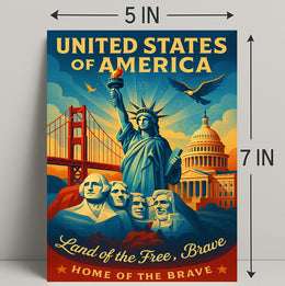 United States of America Land of the Free Poster PosterGoat