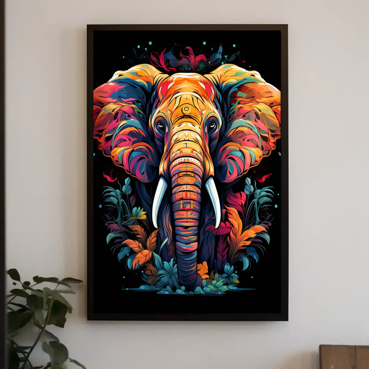 Majestic Elephant Abstract Wildlife Art Poster
