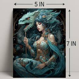 Enchantress And Dragon Poster