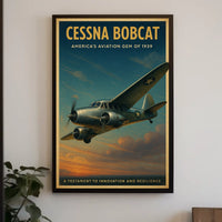 Cessna Bobcat Vintage Aviation Poster: Inspiring Flight Art