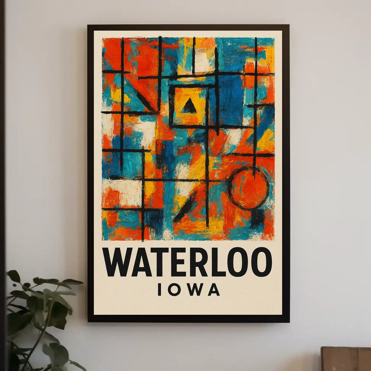 Waterloo Iowa Modern Abstract Art Poster Print