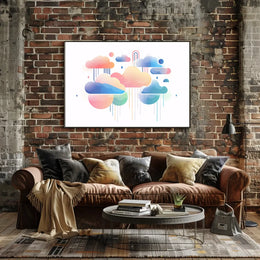 Abstract Rainbow Clouds: Modern Pastel Art Poster