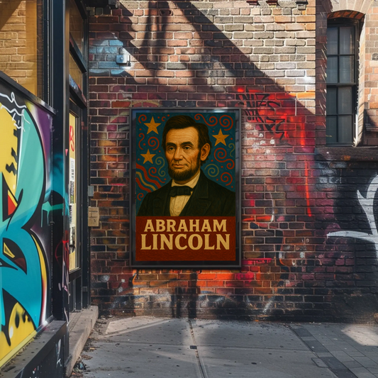 Abraham Lincoln Patriotic Portrait Vintage Poster