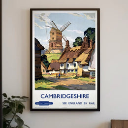 Vintage Cambridgeshire Travel Poster: See England by Rail PosterGoat