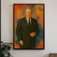 Vibrant Abstract Suit Portrait - Artistic Poster
