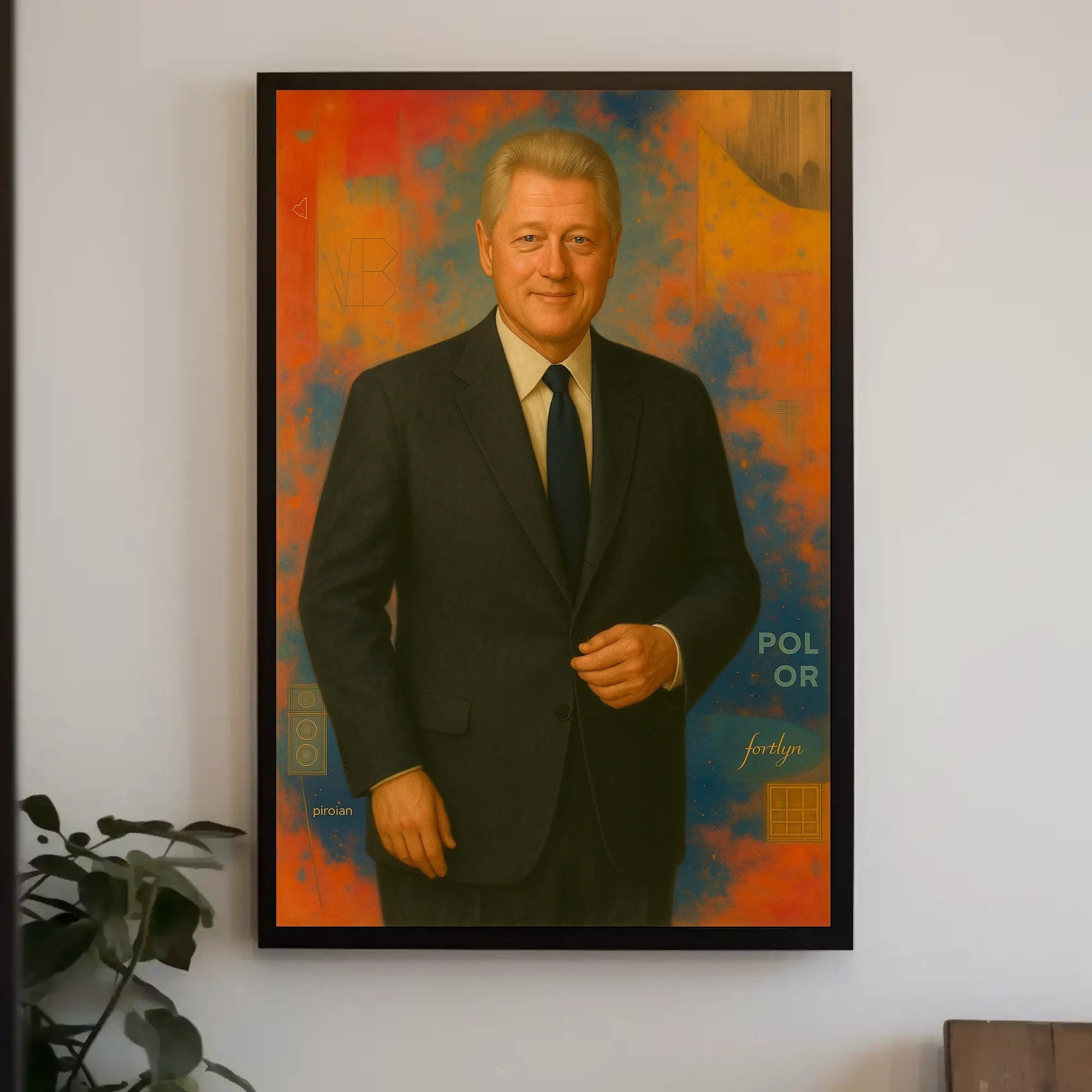 Vibrant Abstract Suit Portrait - Artistic Poster
