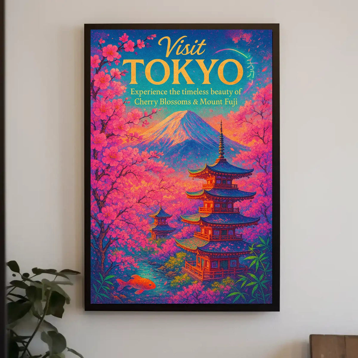 Visit Tokyo Cherry Blossoms Mount Poster