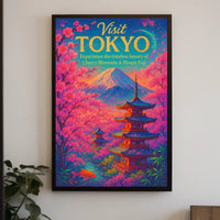 Visit Tokyo Cherry Blossoms Mount Poster