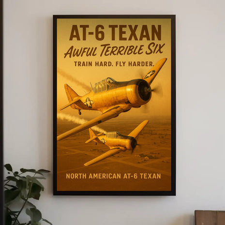 North American AT-6 Texan Vintage Aviation WWII Poster