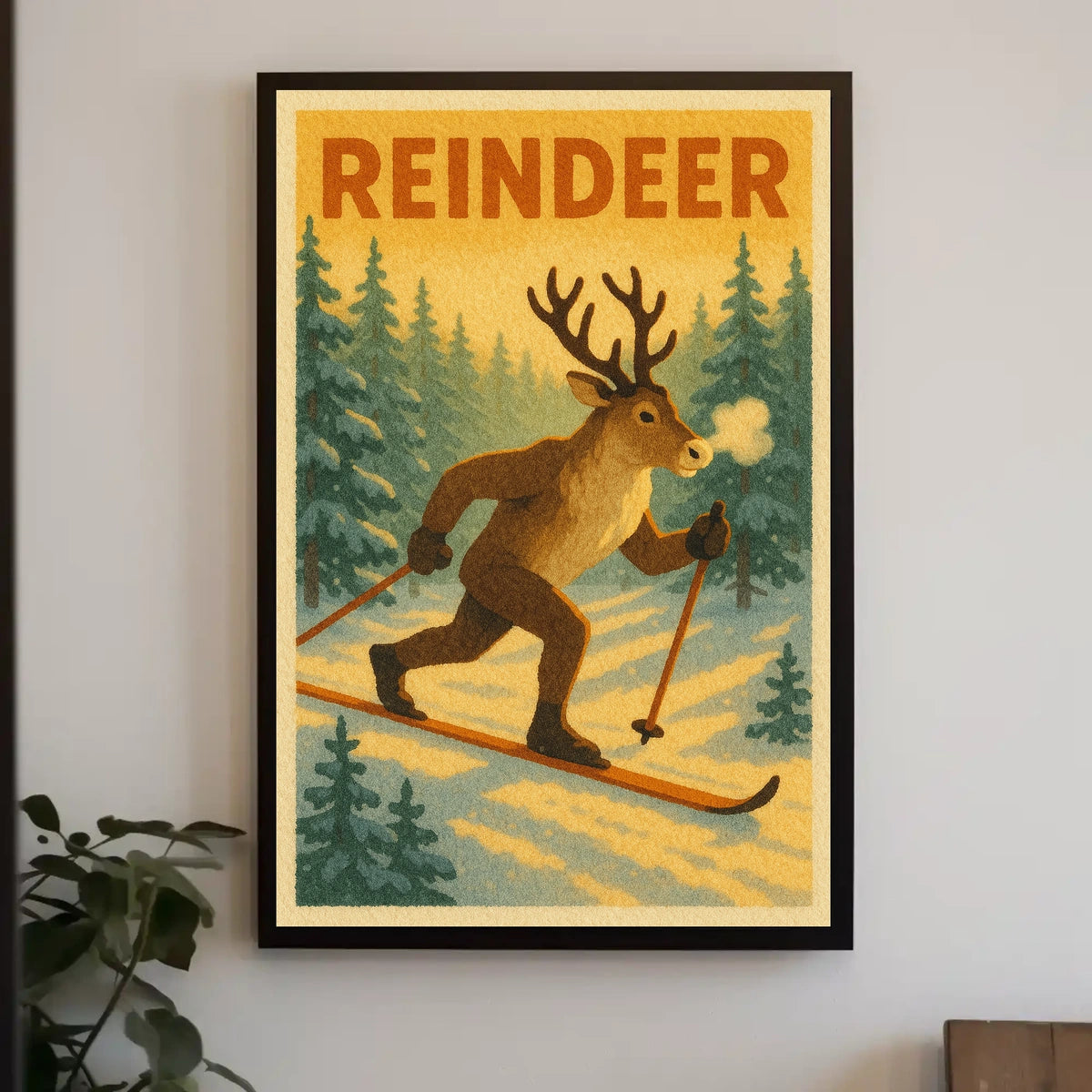 Reindeer Ski Adventure Poster