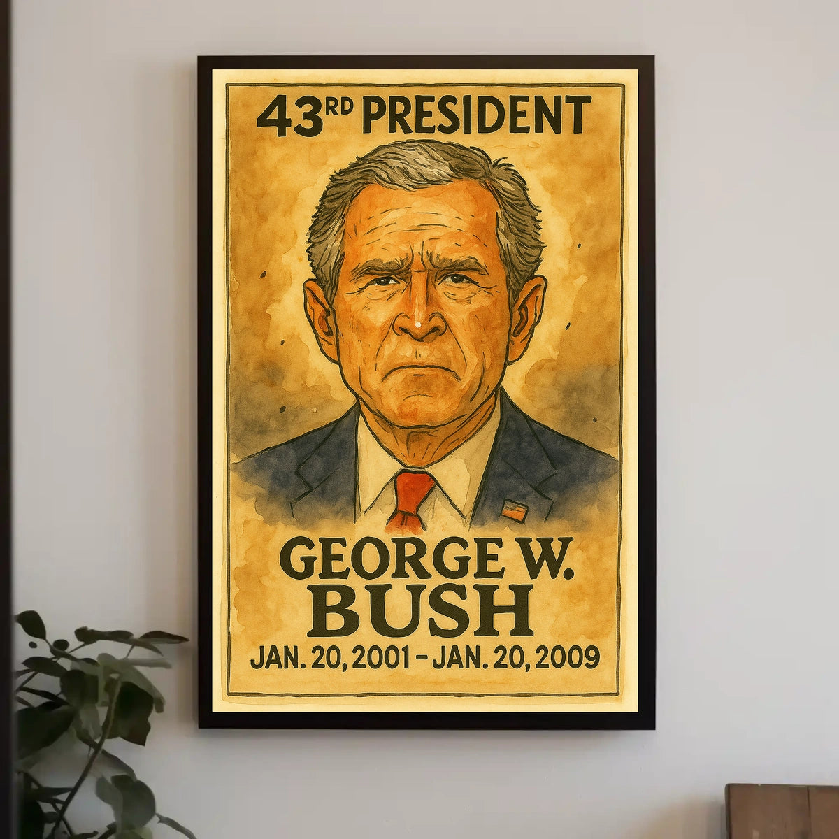 43rd President Leadership Vintage Historical or Presidential Poster