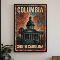 Columbia Cityscape Vintage Travel Decor Poster