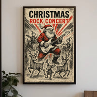 Christmas Rock Concert Santa Vintage Music or Concert Poster