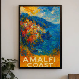 Amalfi Coast Poster Wall Art Coastal Decor Gift Idea