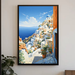 Santorini Dreamscape Mediterranean Travel Poster