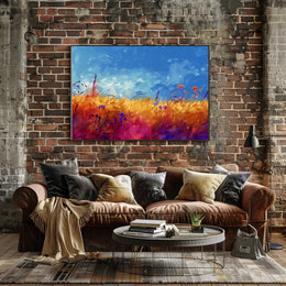 Vibrant Pastoral Landscape Impressionistic Art Poster