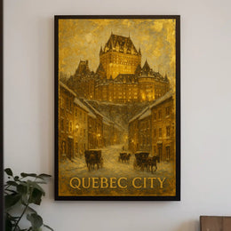Quebec City Winter Scene Poster
