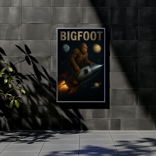 Vintage Poster Bigfoot Space Realism