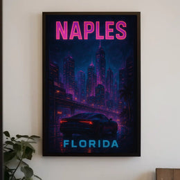 Neon Nights in Naples Poster