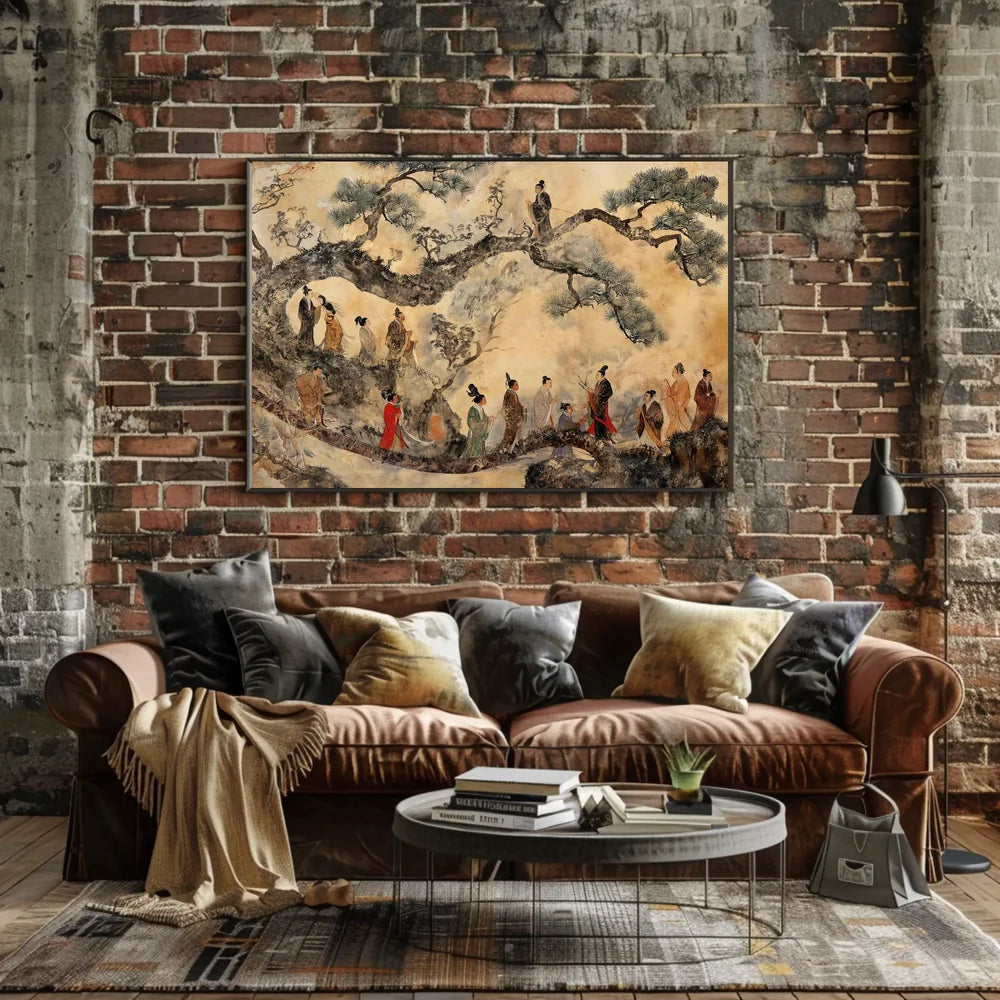 Traditional East Asian Cultural Scene Art Poster
