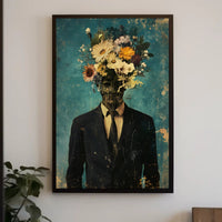Floral Identity Surreal Poster Floral Head Wall Art