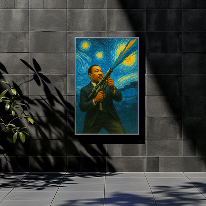 Martin Luther King Jr Starry Night Blaster Heroic Standoff Vintage Travel Poster